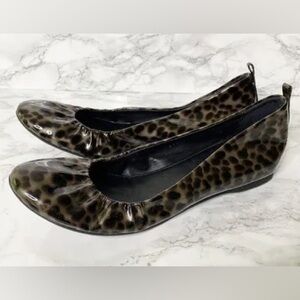 J. Crew Cece patent leather ballet flats in a tortoise/leopard print size 9